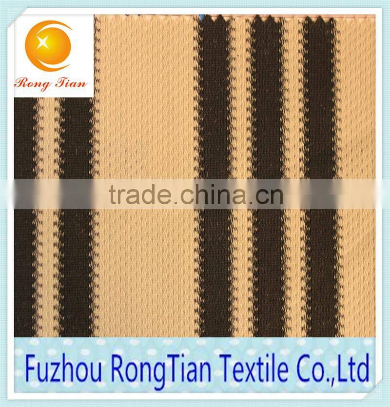 High quality polyester black and yellow two colored stripe fabric