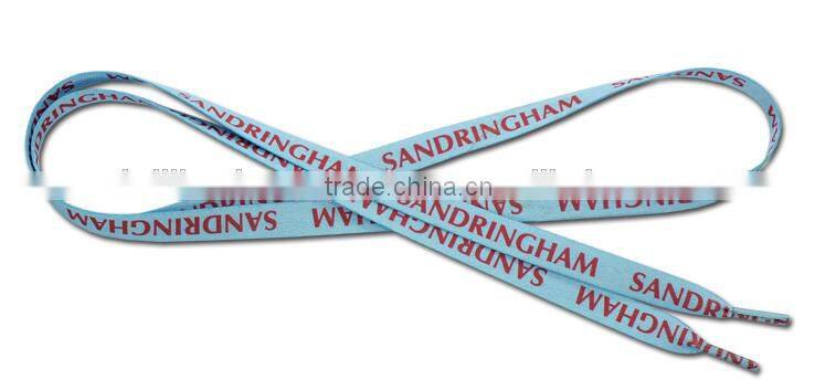 Polyester custom heat transfer logo cheap shoelaces