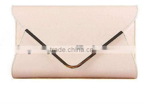 Elegant Purple Plain Leather Clutch Envelope Bag