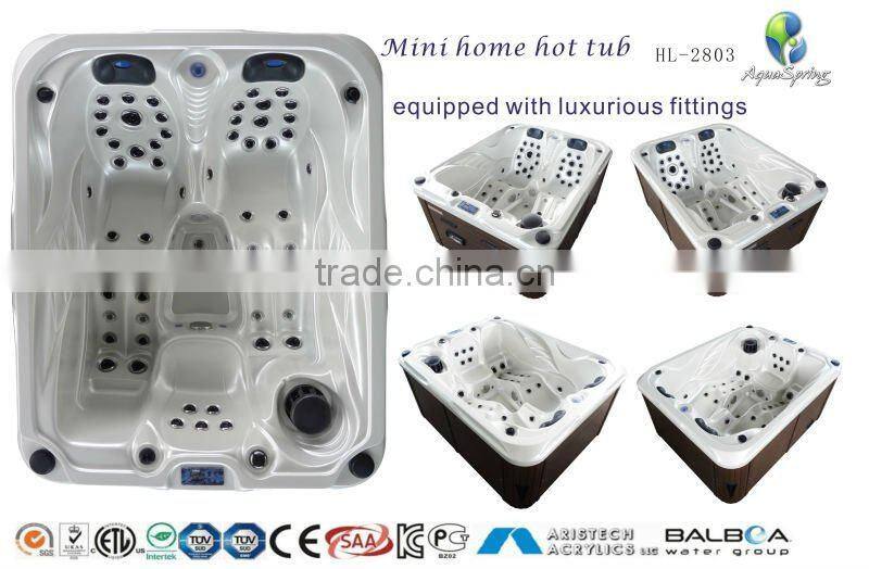 2016 New Design outdoor Portable Corner Acrylic ABS Whirlpool Bathtub& Hot Tub