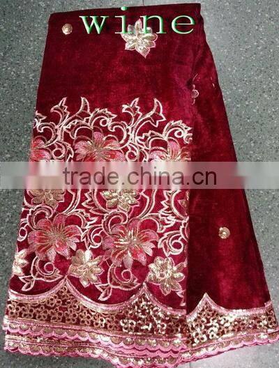2014 hot sell high quality african velvet lace fabric