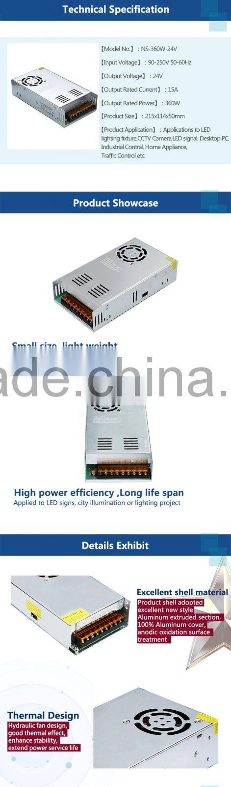 24V 360W Normal Indoor Series LED Power Supply with CE ROHS