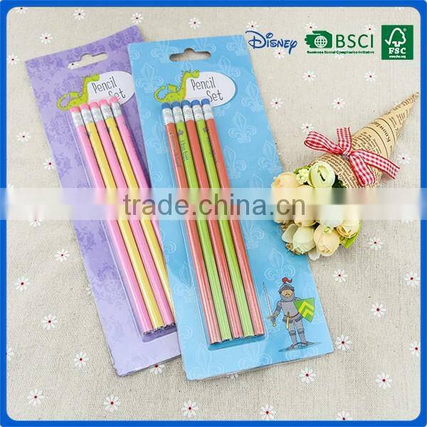 2016 Wholesale customization high quality HB wood pencil set for growth of children