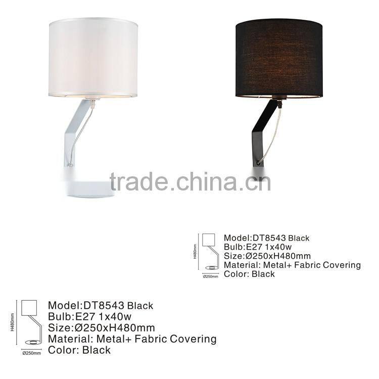 whosale modern bedside american style table lamp with white or black for decoration