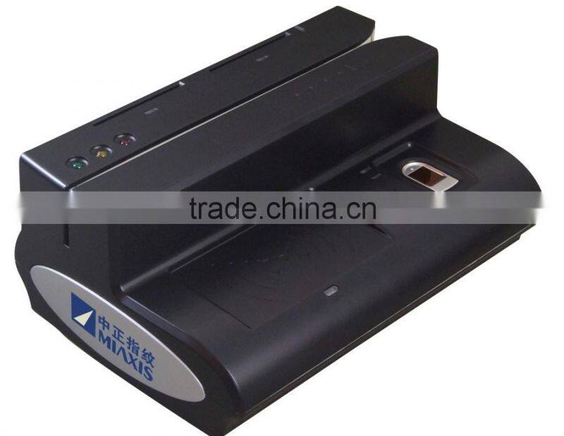 MR-500D biometric card reader 5-in-1: MRS magntic swipe card reader writer (MRS), contact / contactless EMV card reader writer