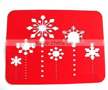 laser cut flower shape Felt placemats