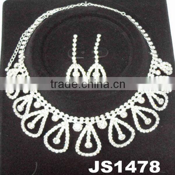 fashion wedding bridal crystal avenue necklace jewelry set