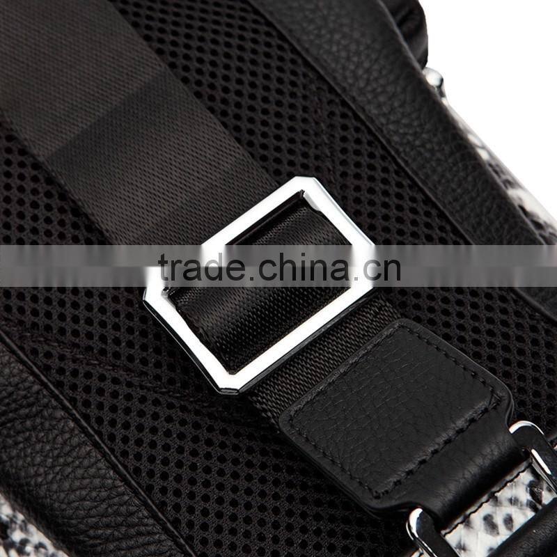Factory fashion design genuine leather chest bag shoulder bags for man