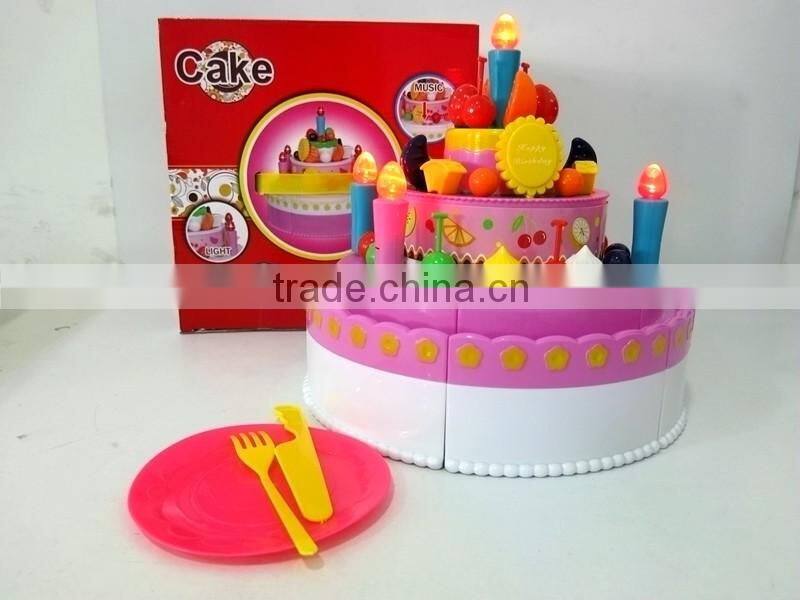 Pretend Food play plastic Birthday Cake Kitchen Toy cooking new