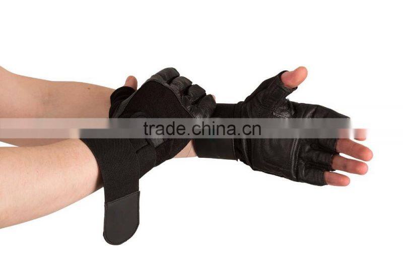 CLE athletic works custom short finger leather gym cycling gloves