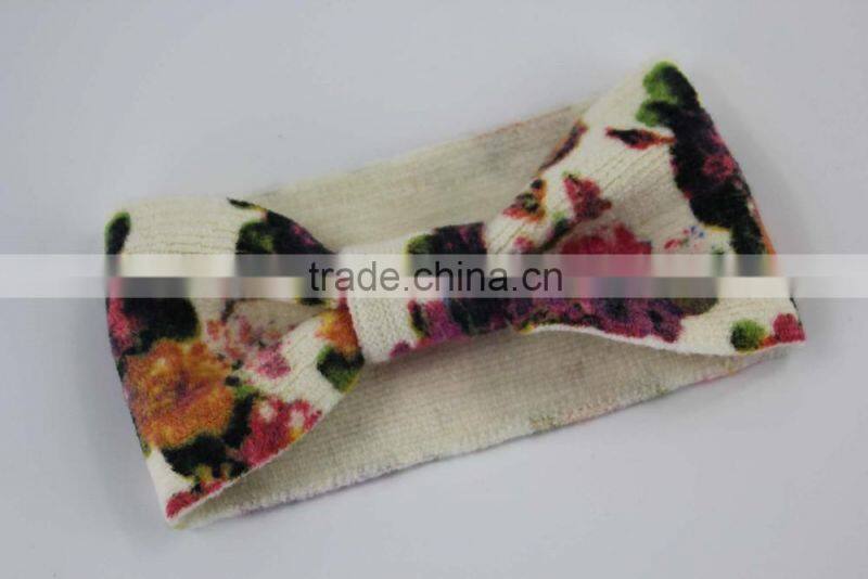 cheap floral print fabric korean baby headband kids headbands