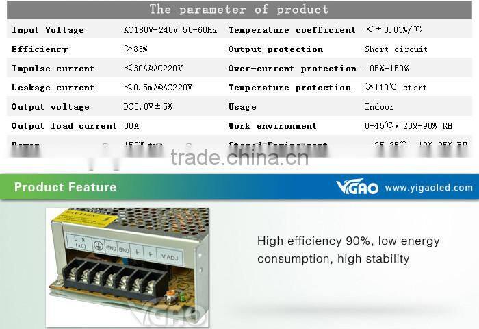 150W power supply for led lighting box