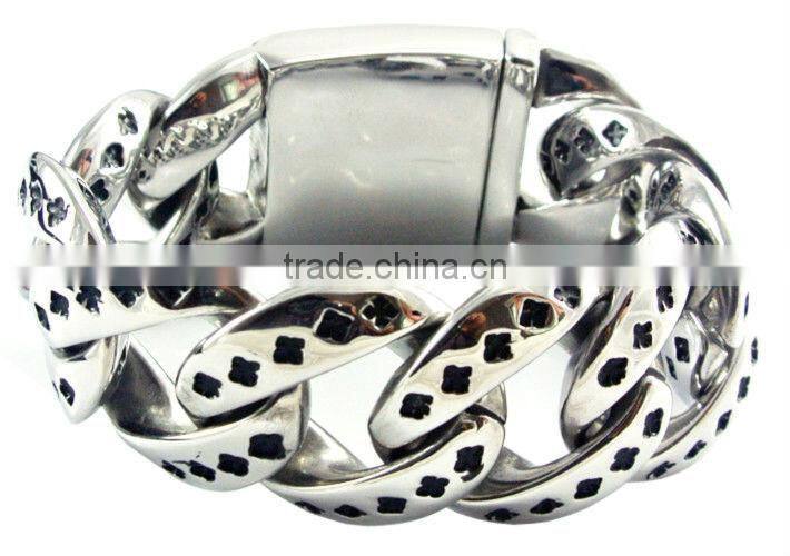 AB137 super big heavy stainless steel magnetic bracelet poker bracelets