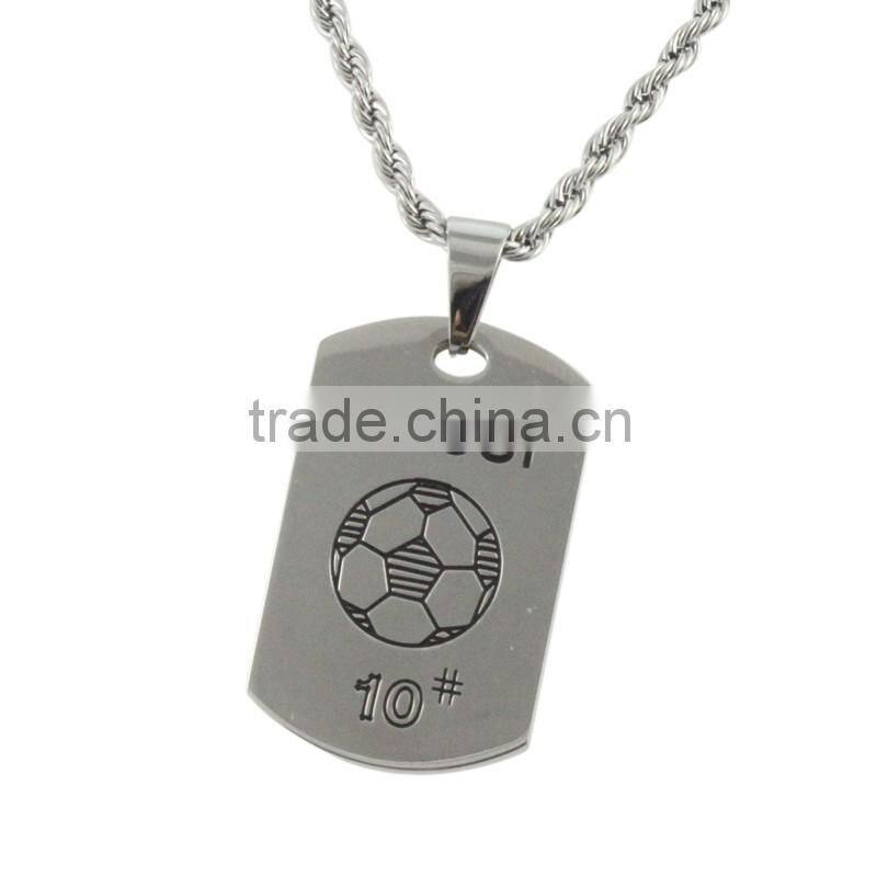 High polish 316L stainless steel engraving pendant custom jewellery