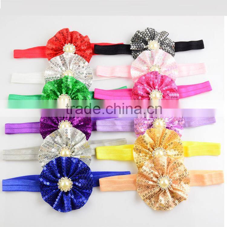 rounded flower diy christmas headband for babies