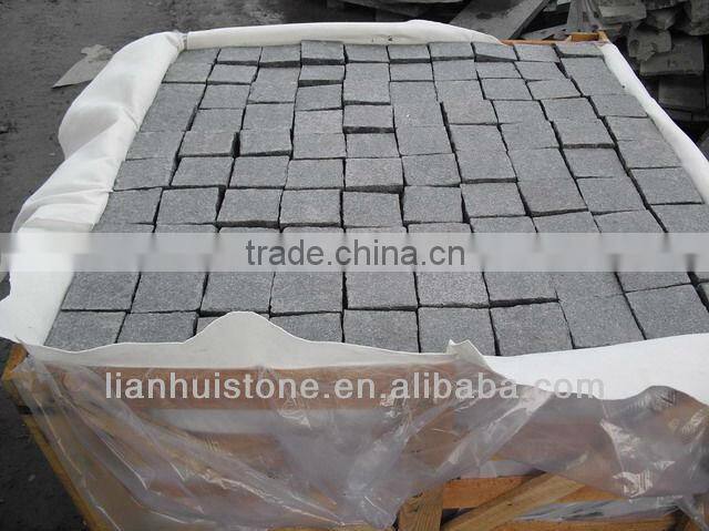black granite cube stone paver G654
