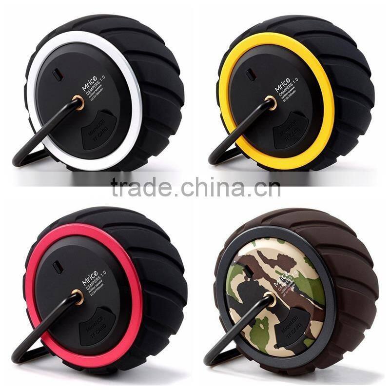 Hot sale Campers 1.0 Tire Wireless Speaker Splashproof Outdoor Portable Bluetooth Waterproof Speaker with MIC