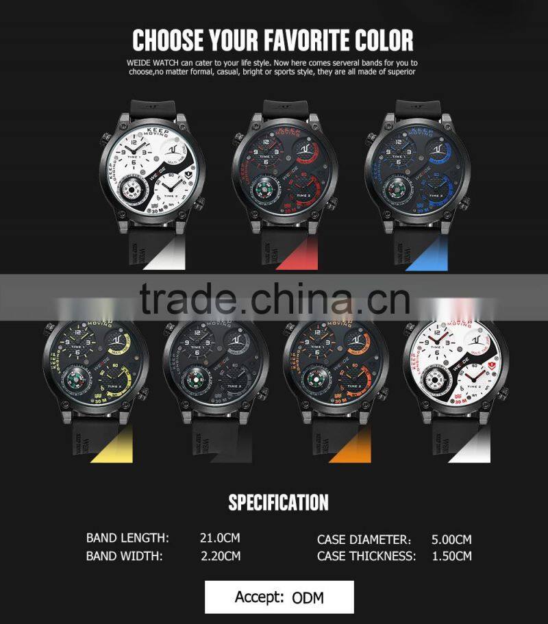 WEIDE japan movt quartz watch stainless steel back sport watch famous mens watches top brand watch