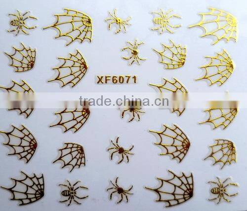 12Designs Golden Nail Art Water Decal Sticker Transfer Stickers (XF6061-6072)HN1810