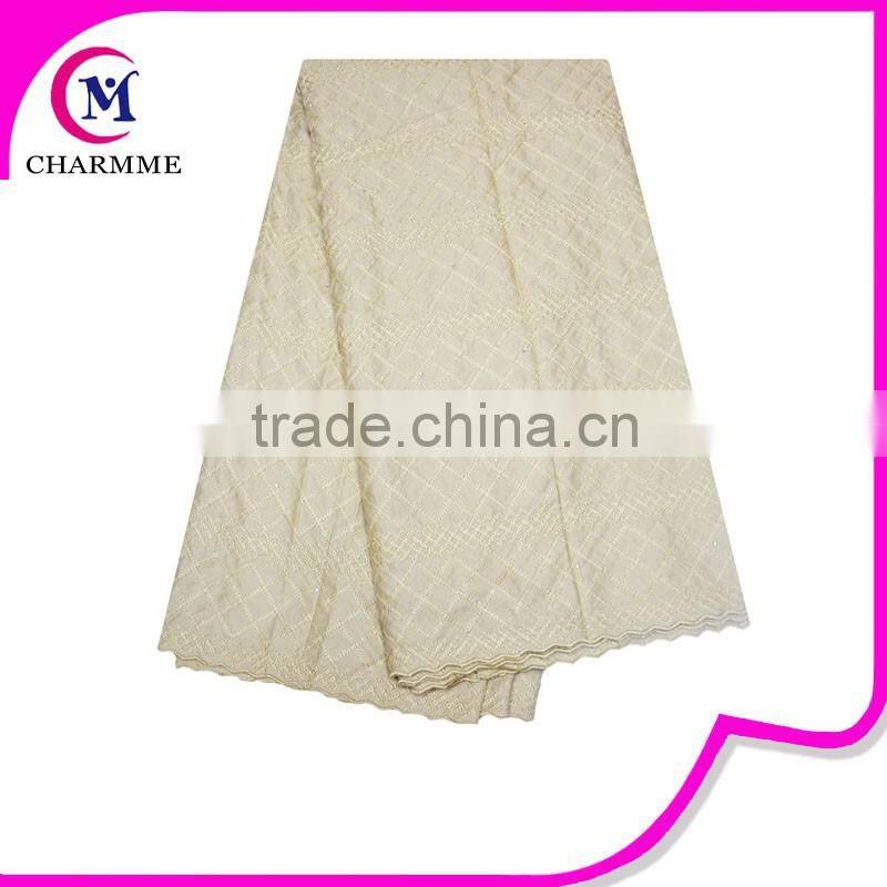 African high quality dry lace for men 100% cotton swiss voile lace fabric
