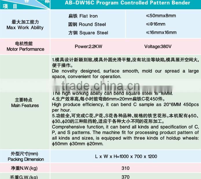 Machine for wrought iron/Metal iron bending machinery