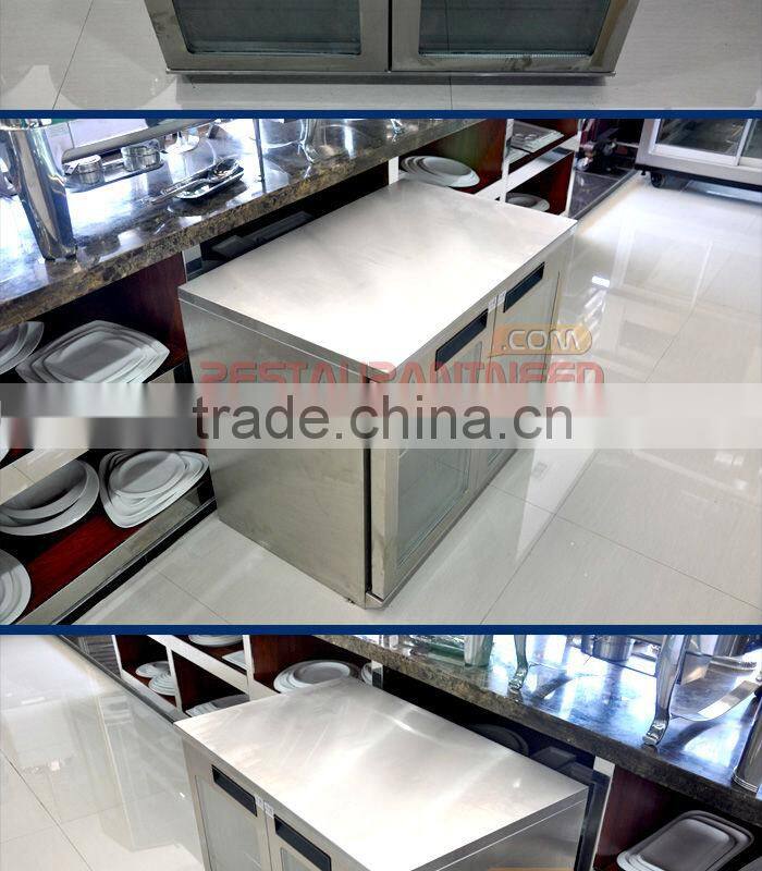 R185 Stainless Steel Fancooling 2 Refrigerated Glass Doors
