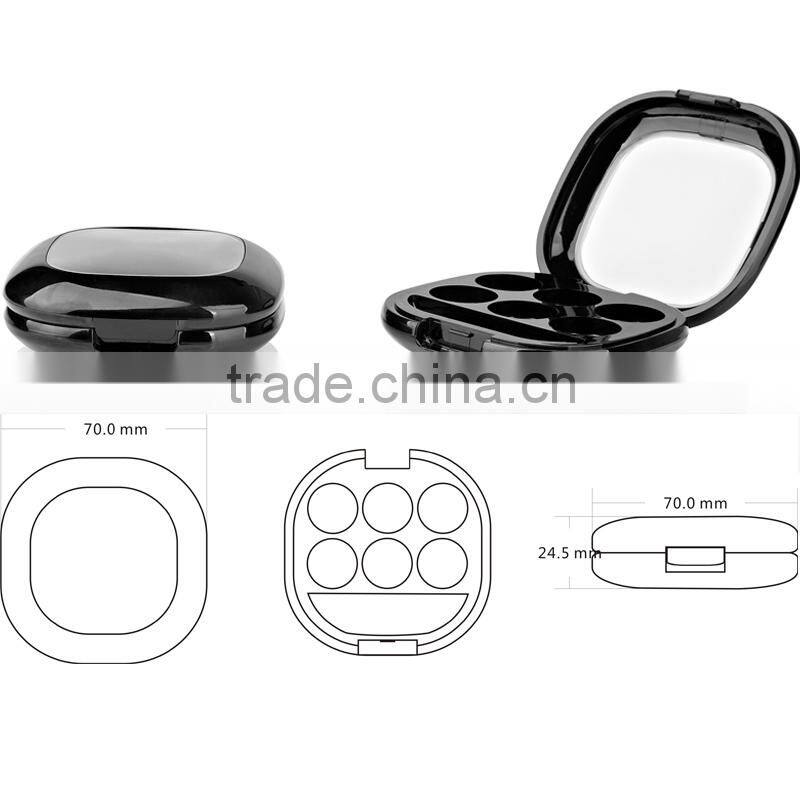 Fashion empty 6 colors black cheap cream eyeshadow palette