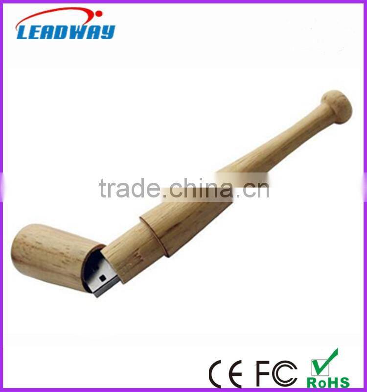 Hot seller wood baseball bat usb flash drive 8GB for promo