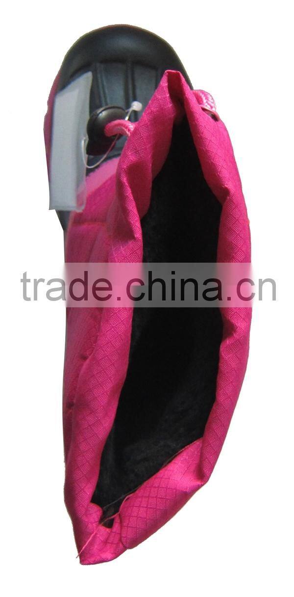 2016 new design eva rubber outsole pink snow boot for girl