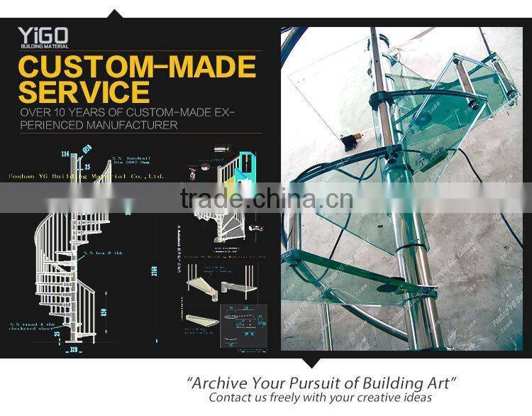 Fashion Stair Railing / Tempered Glass Stair Treads