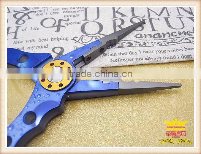 New fancy blue space aluminum alloy multifunctional pliers, fishing pliers, fishing scissors, fishing tools