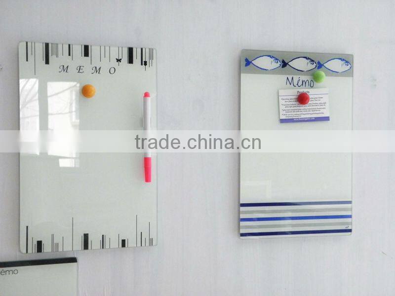 tempered glass silk screen-printing 450 x 450 mm magnetic glass writing board