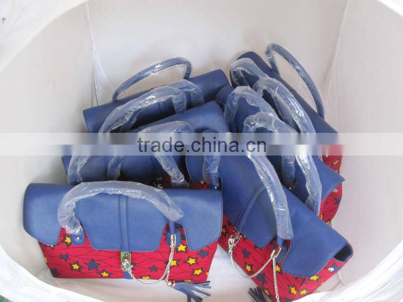 2015 High Quality African Wax Ankara Fabric Lady Handbags