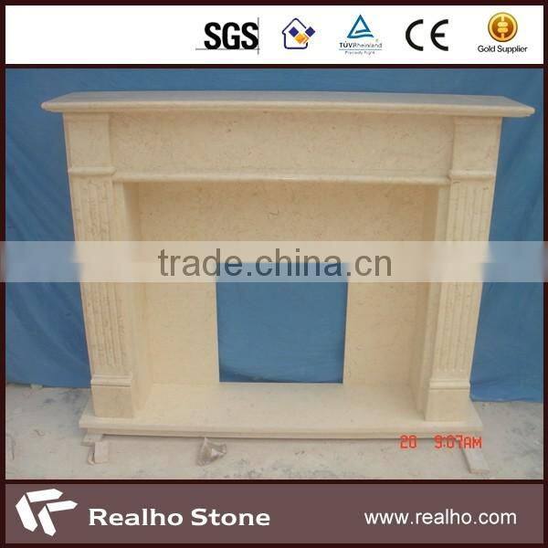 natural beige marble fireplace for indoor home decoration
