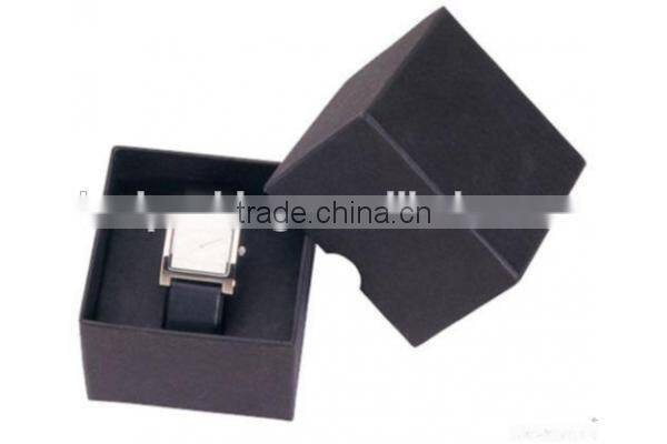 Luxury black paper watch box with lid packaging wholesale