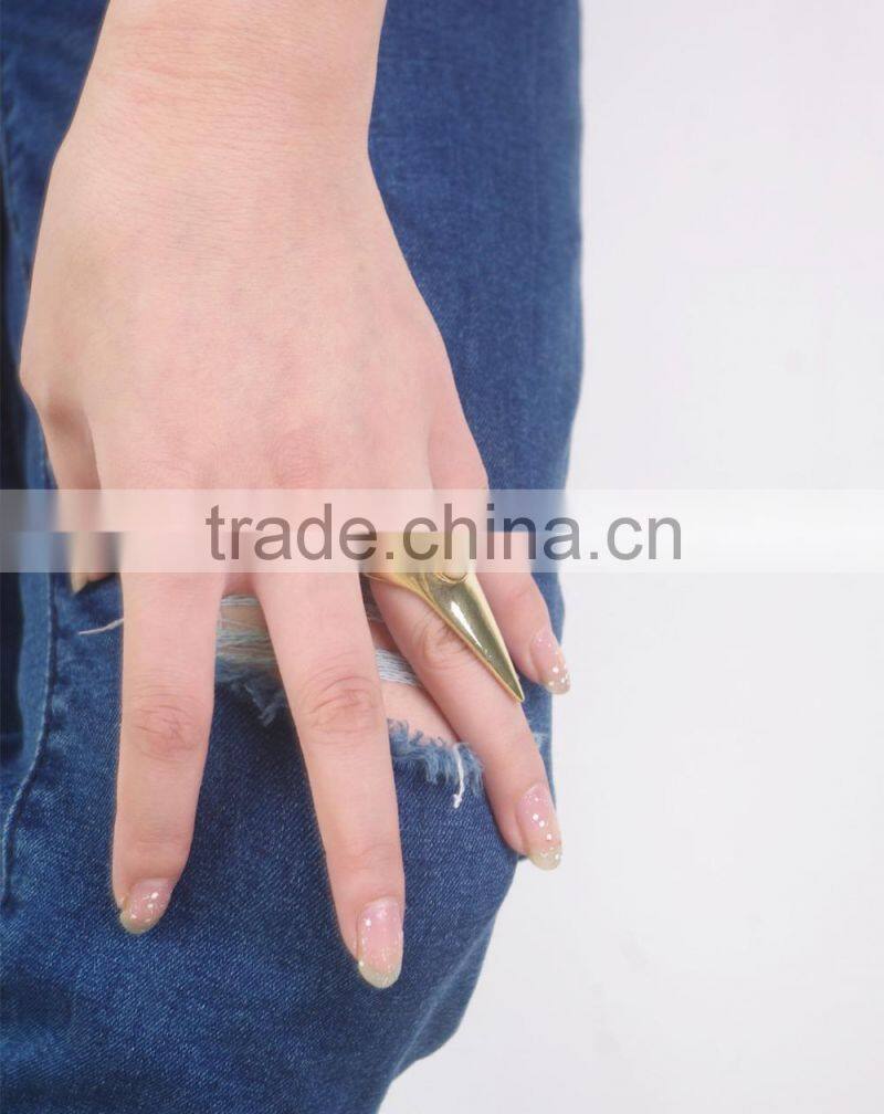 New Designs Fingernail Shaped Fake Gold Ring