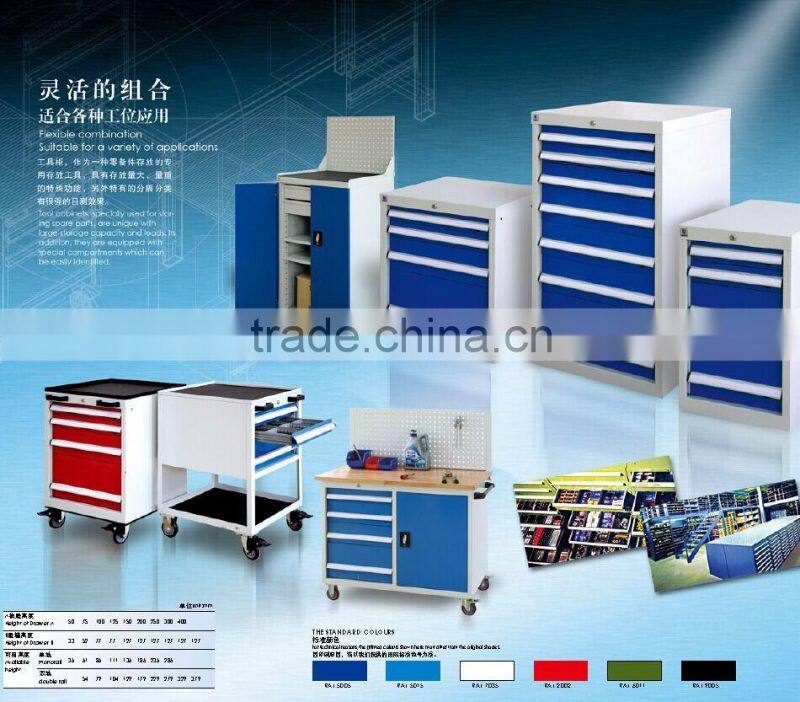 Muti-functional light metal cutting tool cabinet trolly with wheels