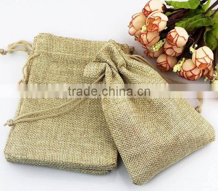 13cm*18cm Hot Pink Color Wholesale Custom Jute Bag Linen Cotton Bag