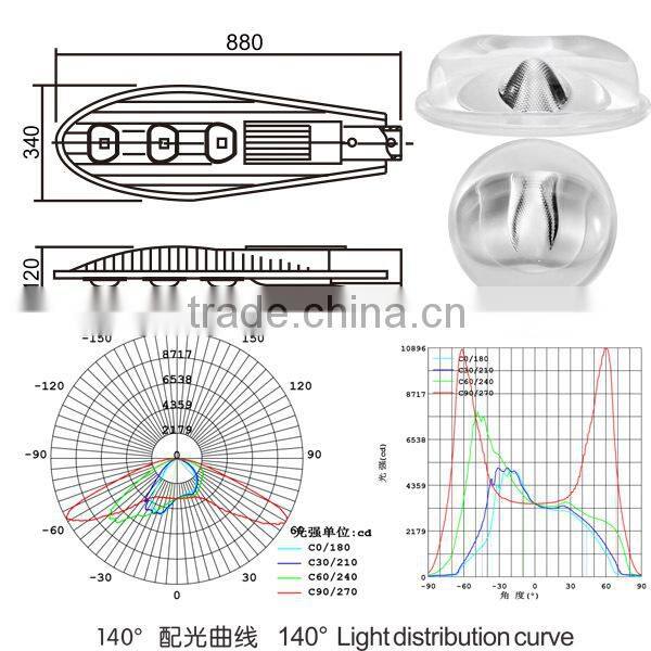 OEM 5 years warranty 120w-150w Nichia/ Epistar/ Bridgelux IP65 150w led street ligting
