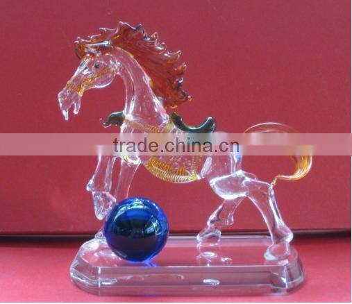 2016 New arrival k9 crystal award with horse gift model