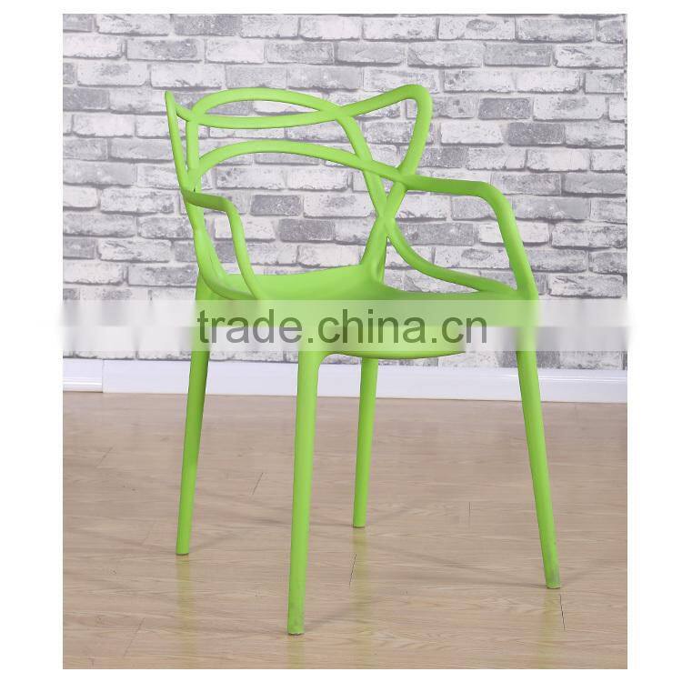 Colored plastic chair leisure cafe chair for sale