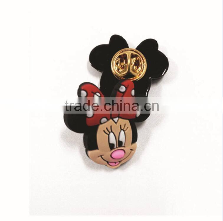 Cartoon design cheap custom plastic pins round badges