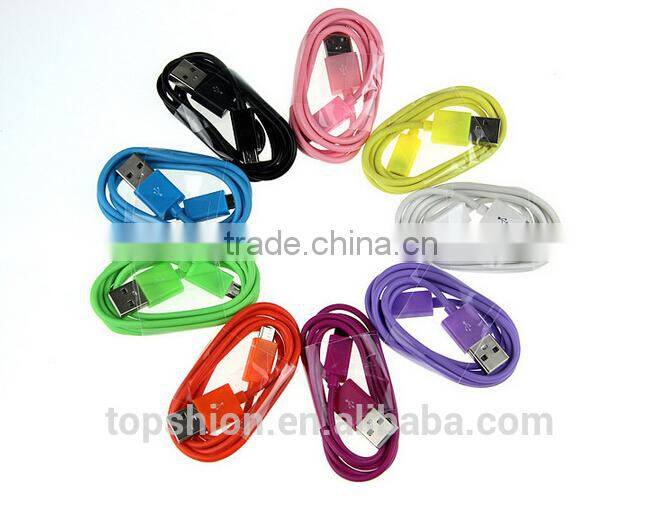 Mix Color Flashing Visible Luminous Smiling Face Micro USB Cable LED Glow Sync Data Charger Cables, Noodle Cables for Samsung