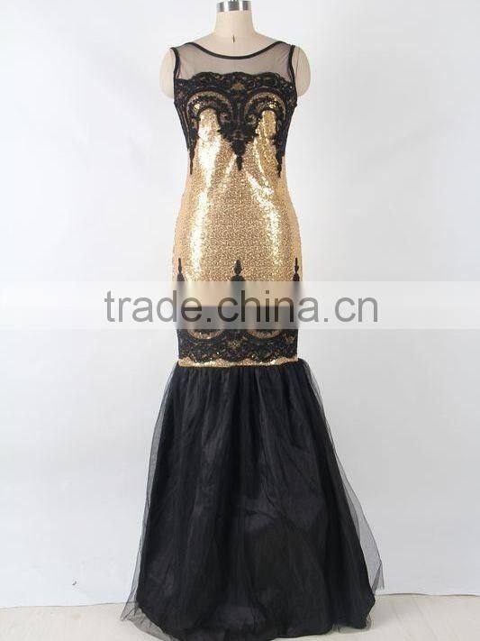 Latest fashion 5 colors ready stock low back sexy mermaid evening dress with sequin