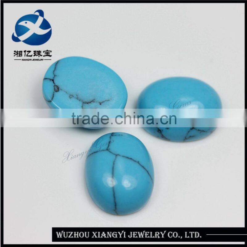 synthetic blue oval cabochon turquoise for making fashion jewelry