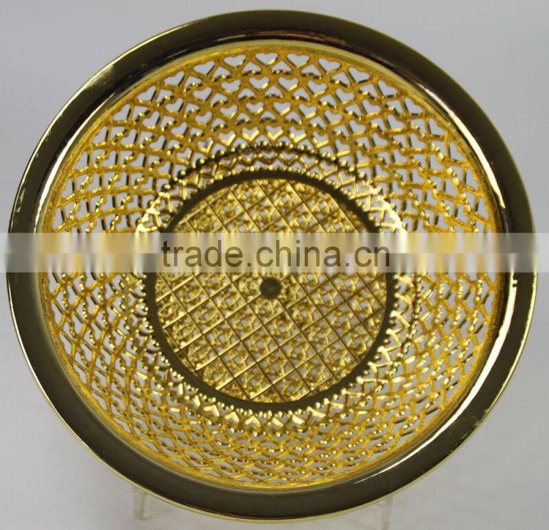 top quality gold colour electroplate hollow out busket