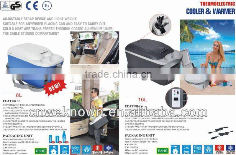 Mini portable car refrigerator with cooler and warmer for promotion 8L