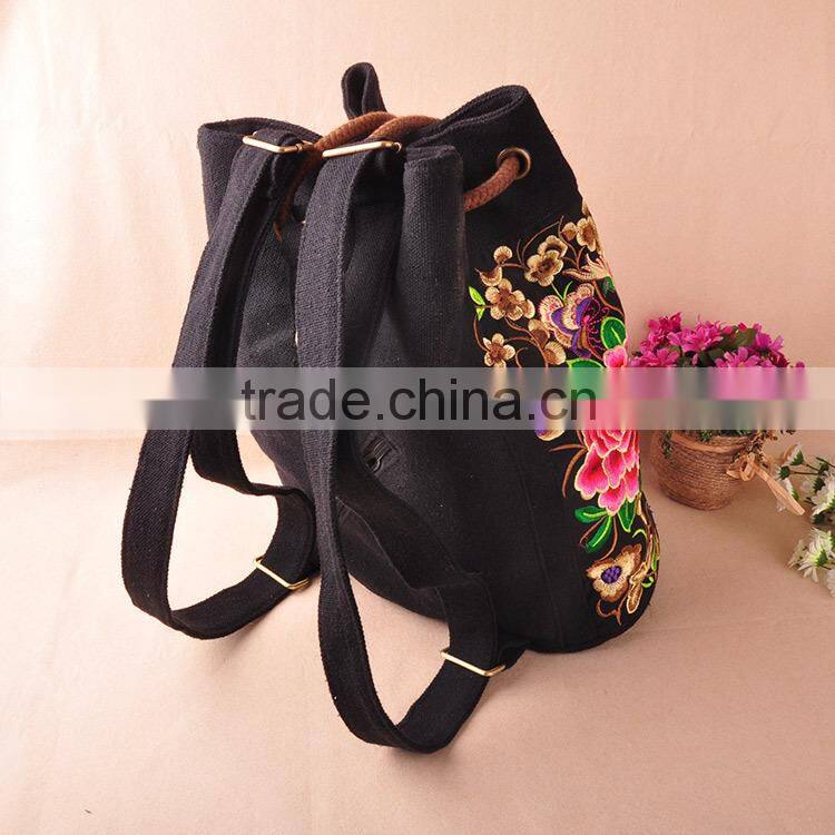 China women backpack fashion design ethnic embroidery school backpack bags for girls