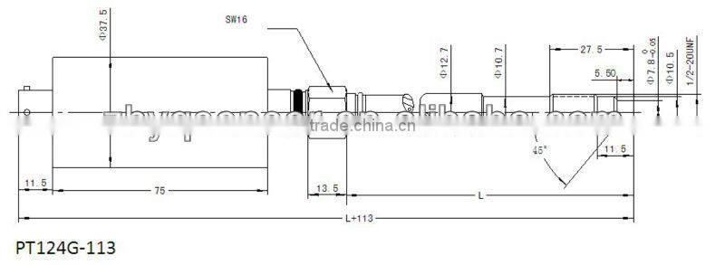mercury free rigid melt pressure transducer with mV/V output
