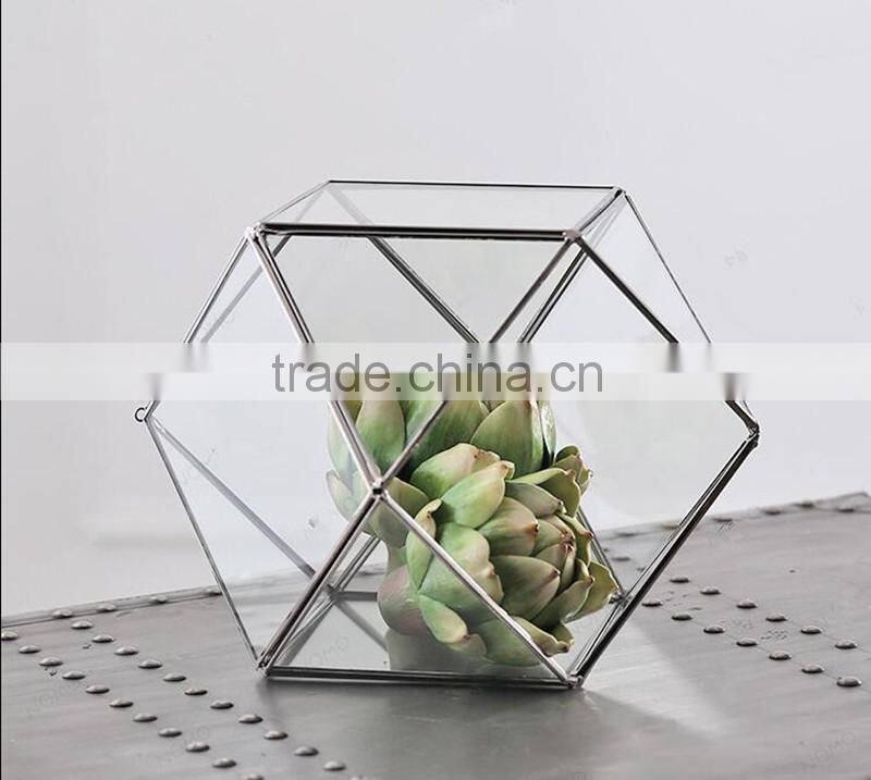 Round terrarium glass. geometric glass terrarium wholesale container